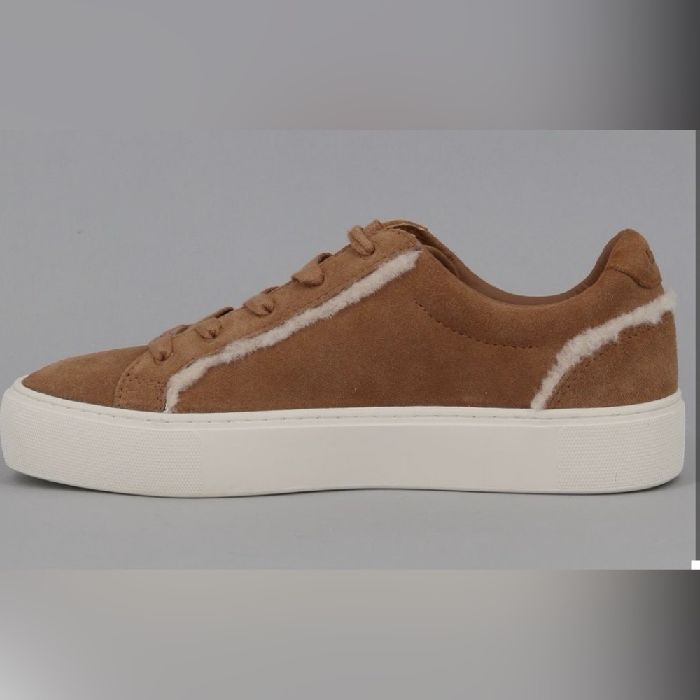 Brand New Ugg Zilo Heritage Suede Sheepskin Sneakers Chestnut 9.5 M - Picture 2 of 9